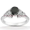 Ultra Thin Black Diamond Engagement Ring 0.85ct 14K White Gold -Outlet Radiant Bijou Store black diamond engagement ring 085ct 14k gold p 45911