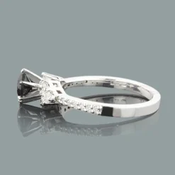 Ultra Thin Black Diamond Engagement Ring 0.85ct 14K White Gold -Outlet Radiant Bijou Store black diamond engagement ring 085ct 14k gold p 45911back