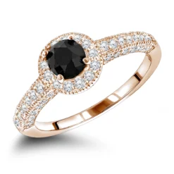 Thin 1.03ct Black Diamond 14K White Gold Engagement Ring -Outlet Radiant Bijou Store black diamond engagement rings 14k gold ring 103ct p 45885 ro
