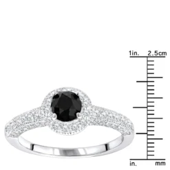 Thin 1.03ct Black Diamond 14K White Gold Engagement Ring -Outlet Radiant Bijou Store black diamond engagement rings 14k gold ring 103ct p 45885 rulerwh
