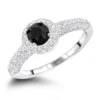 Thin 1.03ct Black Diamond 14K White Gold Engagement Ring -Outlet Radiant Bijou Store black diamond engagement rings 14k gold ring 103ct p 45885 wh