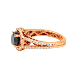 Black Diamond Engagement 14K White Gold Ring 1.62ct -Outlet Radiant Bijou Store black diamond engagement rings 14k gold ring 162ct p 45913 backro