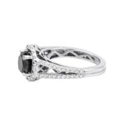 Black Diamond Engagement 14K White Gold Ring 1.62ct -Outlet Radiant Bijou Store black diamond engagement rings 14k gold ring 162ct p 45913 backwh