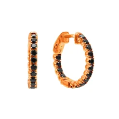 14K Black Plated Gold Black Diamond Hoop Earrings 1.93ct -Outlet Radiant Bijou Store black diamond jewelry 14k diamond hoop earrings 193ct p 35678 ro