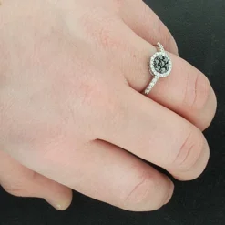 Black Diamond Promise Ring 14K White Gold 0.52ct -Outlet Radiant Bijou Store black diamond promise ring 14k 052ct p 6870bod