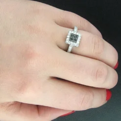 14K White Gold White & Black Diamond Ring 0.64ct 7 14K White Gold White & Black Diamond Ring 0.64ct -Outlet Radiant Bijou Store black diamond rings 14k white black diamond ring 064ct p 6696bod