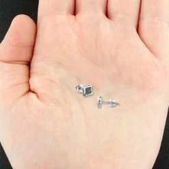 Real Black Diamond Stud Earrings Sterling Silver Square Kites 0.1ct 9 Real Black Diamond Stud Earrings Sterling Silver Square Kites 0.1ct -Outlet Radiant Bijou Store black diamond stud earrings 010ct sterling silver p 40337box