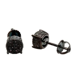 Black Diamond Stud Earrings 0.25ct Sterling Silver