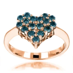 Blue Diamond Heart Ring 0.68ct 14K White Gold 9 Blue Diamond Heart Ring 0.68ct 14K White Gold -Outlet Radiant Bijou Store blue diamond heart ring 068ct 14k gold p 46858 ro