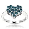 Blue Diamond Heart Ring 0.68ct 14K White Gold -Outlet Radiant Bijou Store blue diamond heart ring 068ct 14k gold p 46858 wh