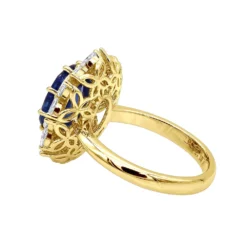 Blue Sapphire And Diamond Cocktail Ring For Women 18K White Gold 4.5ct -Outlet Radiant Bijou Store blue sapphire and diamond cocktail ring for women in 18k gold 45ct 803171 backye