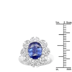 Blue Sapphire And Diamond Cocktail Ring For Women 18K White Gold 4.5ct -Outlet Radiant Bijou Store blue sapphire and diamond cocktail ring for women in 18k gold 45ct 803171 rulerwh