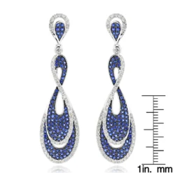 Blue Sapphire Diamond Ladies Infinity Earrings By Luxurman 4ct 14K White Gold -Outlet Radiant Bijou Store blue sapphire diamond ladies infinity earrings by luxurman 4ct 14k gold rulerwh
