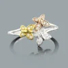 Ladies 14K White Gold Diamond Butterfly Ring 0.12ct -Outlet Radiant Bijou Store butterfly jewelry ladies gold diamond ring 012ct 14k 1