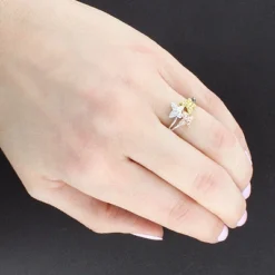 Ladies 14K White Gold Diamond Butterfly Ring 0.12ct -Outlet Radiant Bijou Store butterfly jewelry ladies gold diamond ring 012ct 14k 3