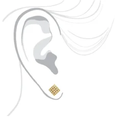 Champagne Diamond Stud Earrings 0.23ct 10K Yellow Gold -Outlet Radiant Bijou Store champagne diamond stud earrings 023ct 10k gold body yellow