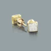 Pave Diamond 10K Yellow Gold Earrings 0.06CT -Outlet Radiant Bijou Store cheap diamond earrings 006ct 10k gold 1
