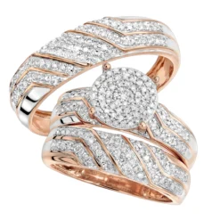 10K Yellow Gold 0.7CT Round Diamond Engagement Ring And Wedding Band Bridal Set -Outlet Radiant Bijou Store cheap round diamond engagement ring wedding band bridal set 10k gold 0 7ct ro