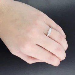 Thin 14K White Gold Cluster Diamond Flower Ring 0.34ct For Ladies -Outlet Radiant Bijou Store cluster rings ladies diamond flower ring 034ct 14k gold p 49981bod