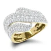 Luxurman Massive Ladies Diamond Wave Cocktail Ring 14K Yellow Gold 1.65ct -Outlet Radiant Bijou Store cocktail rings luxurman massive ladies diamond wave ring 14k gold 165ct ye