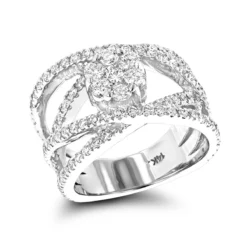 Criss Cross Flower 14K Yellow Gold Right Hand Diamond Women's Ring 1.33ct 9 Criss Cross Flower 14K Yellow Gold Right Hand Diamond Women's Ring 1.33ct -Outlet Radiant Bijou Store criss cross flower rings 14k gold right hand diamond womens ring 121ct wh