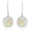 Dangling Designer Diamond Drop Earrings 6.5ct 18K White Gold Yellow Diamonds -Outlet Radiant Bijou Store dangling designer diamond drop earrings 422ct 18k gold yellow diamonds mainwh