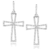 Dangling Diamond Cross Earrings 0.8ct Sterling Silver 1 Dangling Diamond Cross Earrings 0.8ct Sterling Silver -Outlet Radiant Bijou Store dangling diamond cross earrings 08ct sterling silver