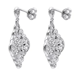 Designer 14K White Gold Diamond Drop Earrings For Women 2.5 Carat Vintage Style -Outlet Radiant Bijou Store designer 14k gold diamond drop earrings for women 25 carat vintage style backwh