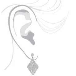 Designer 14K White Gold Diamond Drop Earrings For Women 2.5 Carat Vintage Style -Outlet Radiant Bijou Store designer 14k gold diamond drop earrings for women 25 carat vintage style bodwh