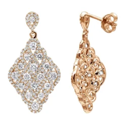 Designer 14K White Gold Diamond Drop Earrings For Women 2.5 Carat Vintage Style -Outlet Radiant Bijou Store designer 14k gold diamond drop earrings for women 25 carat vintage style ro