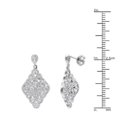 Designer 14K White Gold Diamond Drop Earrings For Women 2.5 Carat Vintage Style -Outlet Radiant Bijou Store designer 14k gold diamond drop earrings for women 25 carat vintage style rulerwh