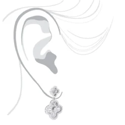 Designer 14K White Gold Diamond Flower Earrings 1.49ct -Outlet Radiant Bijou Store designer 14k gold diamond flower earrings 149ct p 6713 body white