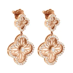 Designer 14K White Gold Diamond Flower Earrings 1.49ct -Outlet Radiant Bijou Store designer 14k gold diamond flower earrings 149ct p 6713 rose