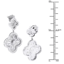 Designer 14K White Gold Diamond Flower Earrings 1.49ct -Outlet Radiant Bijou Store designer 14k gold diamond flower earrings 149ct p 6713 ruler white