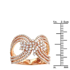 Designer 14K Rose Gold Ladies Diamond Cocktail Ring 1 Carat By Luxurman -Outlet Radiant Bijou Store designer 14k gold ladies diamond cocktail ring 1 carat by luxurman rulerro
