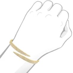 Arrow Design 2 Carat Pave Round Bangle Bracelet For Women 14K Yellow Gold -Outlet Radiant Bijou Store designer 14k gold pave diamond bangle bracelet for women arrow design 2ct 803218 bodye