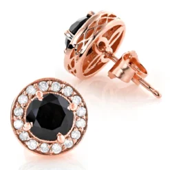 Designer 14K Yellow Gold White Black Diamond Stud Earrings 1.92ct -Outlet Radiant Bijou Store designer 14k white black diamond stud earrings 192ct p 6263 ro