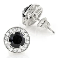 Designer 14K Yellow Gold White Black Diamond Stud Earrings 1.92ct -Outlet Radiant Bijou Store designer 14k white black diamond stud earrings 192ct p 6263 wh