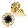 Designer 14K Yellow Gold White Black Diamond Stud Earrings 1.92ct -Outlet Radiant Bijou Store designer 14k white black diamond stud earrings 192ct p 6263 ye