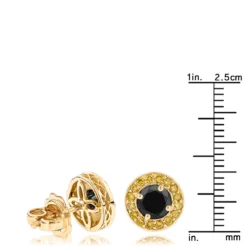 Designer 14K Yellow Gold Yellow Black Diamond Stud Earrings 1.92ct 13 Designer 14K Yellow Gold Yellow Black Diamond Stud Earrings 1.92ct -Outlet Radiant Bijou Store designer 14k yellow black diamond stud earrings 192ct p 48235 rulerye