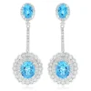 Designer Blue Topaz Diamond Earrings For Women By Luxurman 3.5ct 14K White Gold -Outlet Radiant Bijou Store designer blue topaz diamond earrings for women by luxurman 35ct 14k gold mainwh