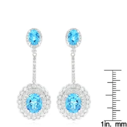 Designer Blue Topaz Diamond Earrings For Women By Luxurman 3.5ct 14K White Gold -Outlet Radiant Bijou Store designer blue topaz diamond earrings for women by luxurman 35ct 14k gold rulerwh