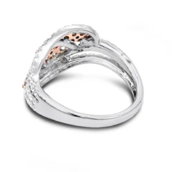 Designer 14K White Gold White Pink Diamond Leafs Cocktail Ring For Women 1c -Outlet Radiant Bijou Store designer cocktail rings 14k gold white pink diamond leafs ring for women 1c backwh