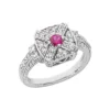 Designer Diamond And Ruby Ring 14K White Gold 0.48ctd 0.15ctr -Outlet Radiant Bijou Store designer diamond and ruby ring 14k 048ctd 015ctr p 29660 white