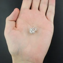 Designer Diamond Cluster Earring 14K White Gold 0.59ct -Outlet Radiant Bijou Store designer diamond cluster earring 14k gold 059ct p 46717back