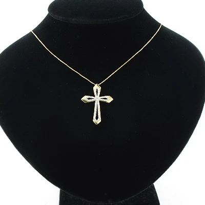 Small Designer Diamond Cross Pendant 0.25ct 10K Yellow Gold 8 Small Designer Diamond Cross Pendant 0.25ct 10K Yellow Gold - Image 6