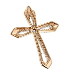 Small Designer Diamond Cross Pendant 0.25ct 10K Yellow Gold 15 Small Designer Diamond Cross Pendant 0.25ct 10K Yellow Gold -Outlet Radiant Bijou Store designer diamond cross pendant 028ct 10k gold backro