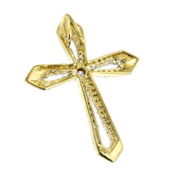 Small Designer Diamond Cross Pendant 0.25ct 10K Yellow Gold 14 Small Designer Diamond Cross Pendant 0.25ct 10K Yellow Gold -Outlet Radiant Bijou Store designer diamond cross pendant 028ct 10k gold backye