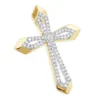 Small Designer Diamond Cross Pendant 0.25ct 10K Yellow Gold -Outlet Radiant Bijou Store designer diamond cross pendant 028ct 10k gold ye