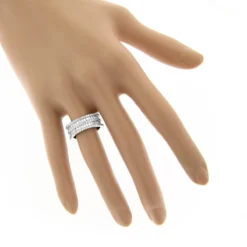 Designer 4.5 Carat Round Baguette Diamonds Eternity Band 14K White Gold -Outlet Radiant Bijou Store designer diamond eternity rings round baguette band 680ct 14k bodwh